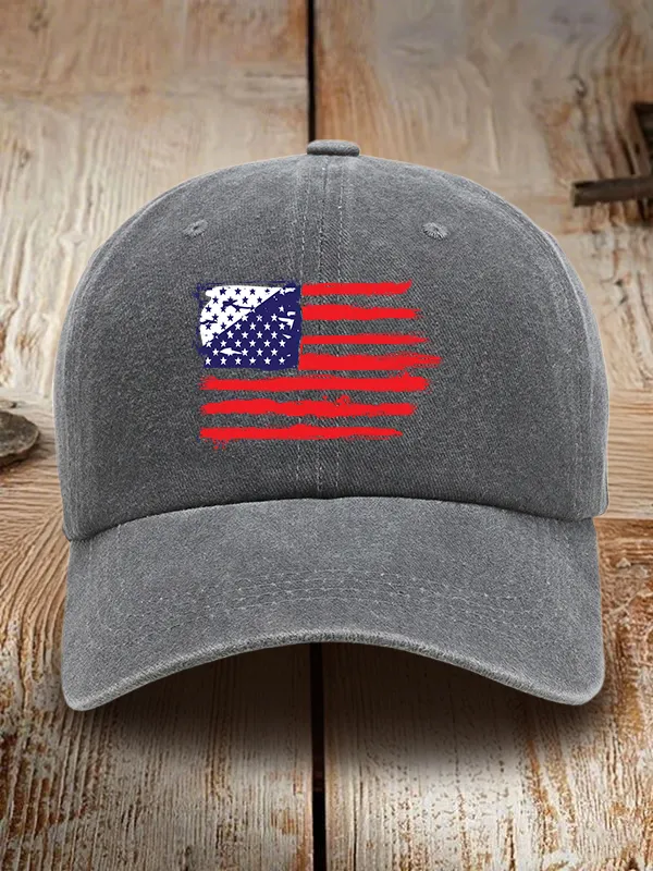 Independence Day Print Washed Baseball Cap