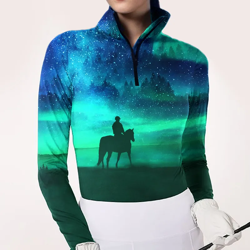 Women's Riding Style “Faith over fear” Print Long Sleeve Casual Shirt