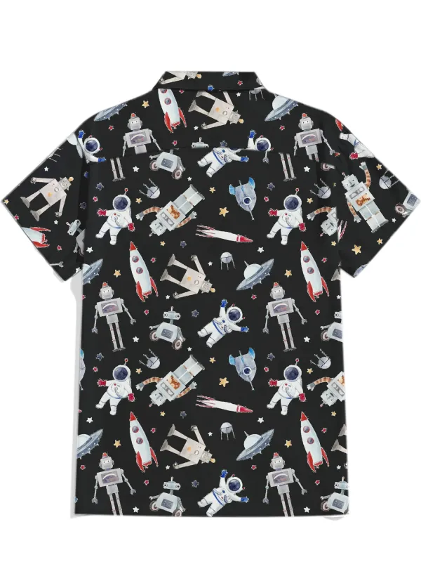 Planet Astronaut Rocket Robot Shirt