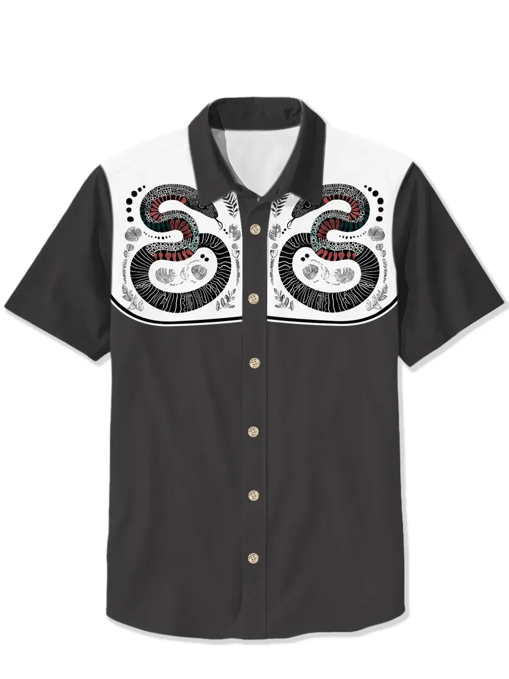 Retro Snake Plant Pattern Shirt