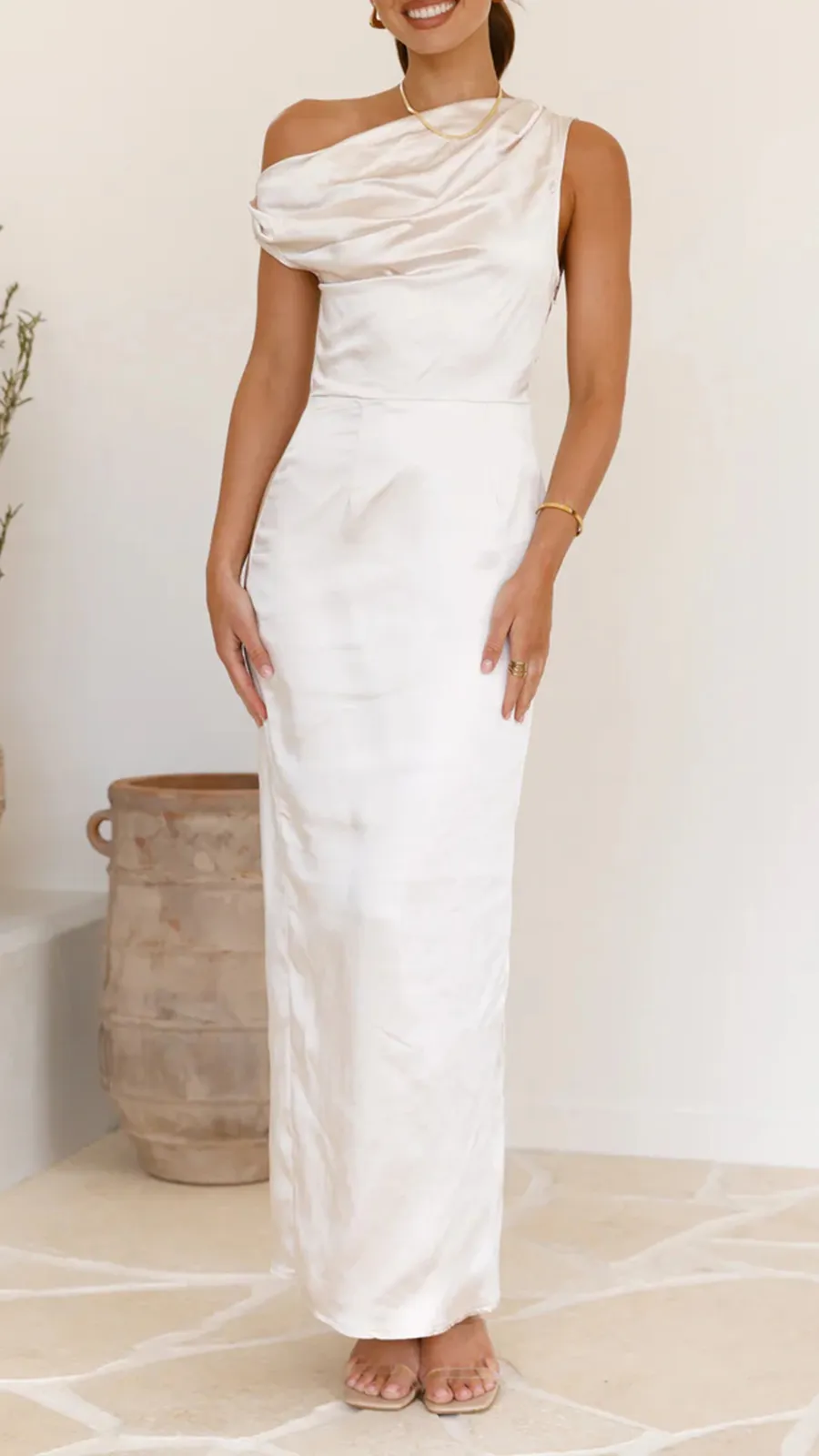 Off Shoulder Design Maxi Dress