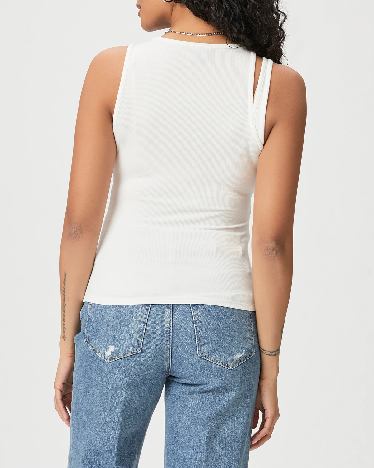 White Basic Sleeveless Tank Top