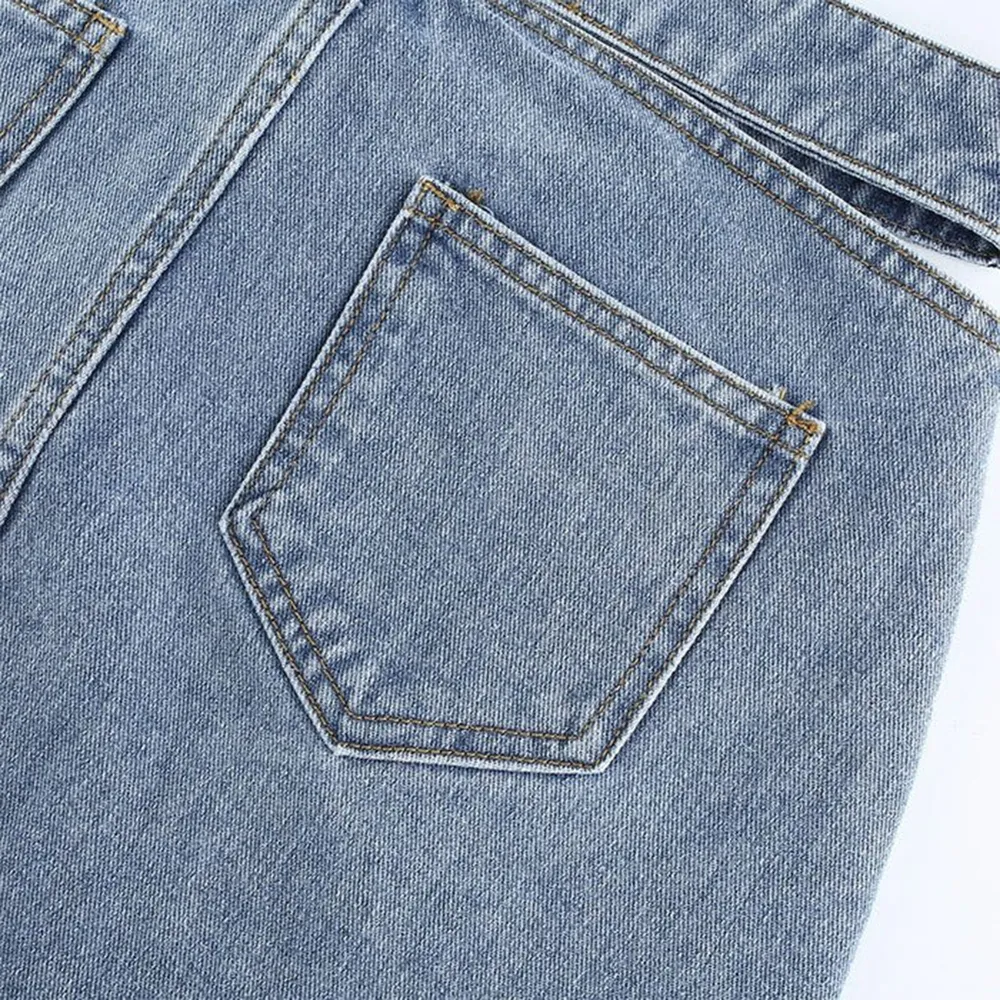 Denim Casual High Waist Mini Skirt