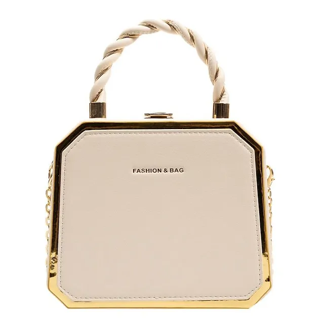 Women's Handbag Crossbody Bag PU Leather Daily Chain Waterproof Durable Letter Black Pink Dark Green