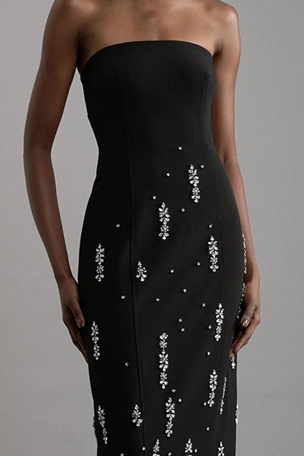 Crystal Embellished Bandeau Midaxi Dress