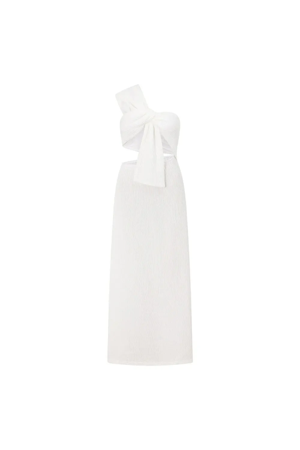 Asymmetric Tie Cut Out Maxi Dress