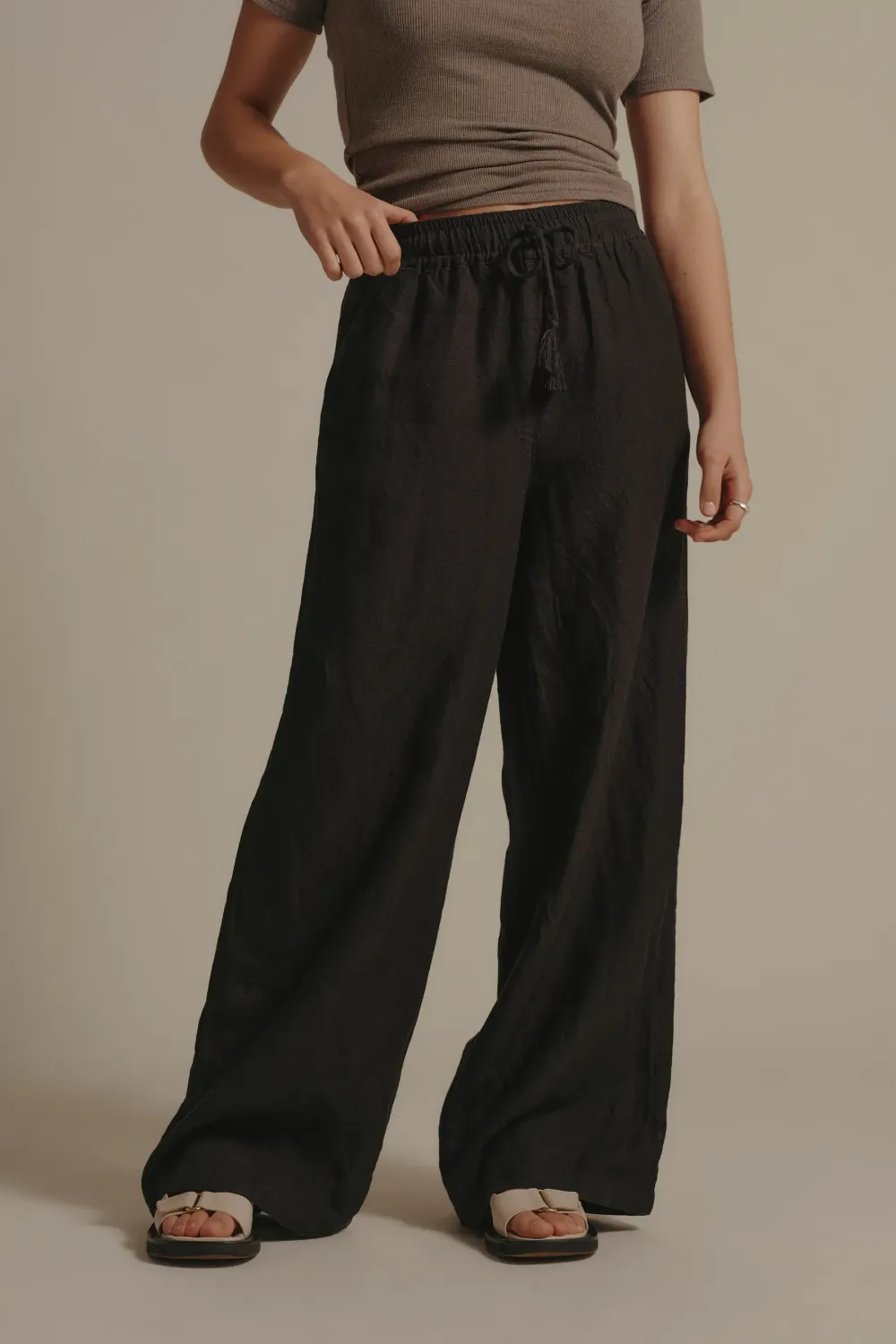 Elementary Wide Leg Linen Pant