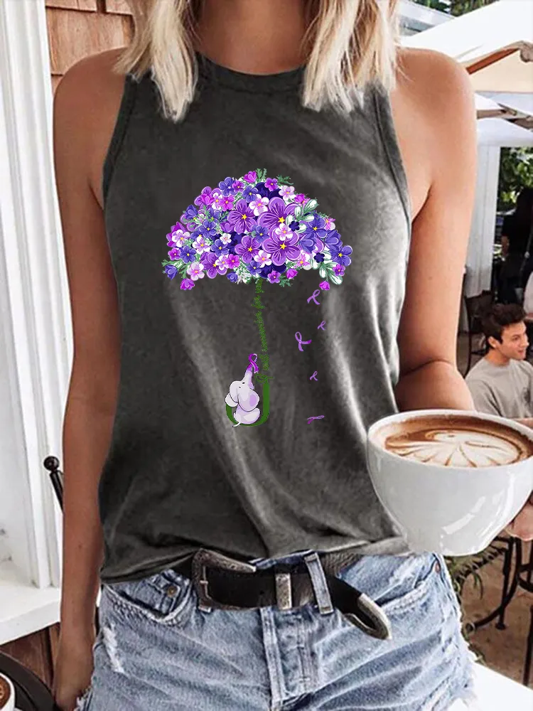 Women'S Round-Neck Sleeveless Vest With I Will Remember For You