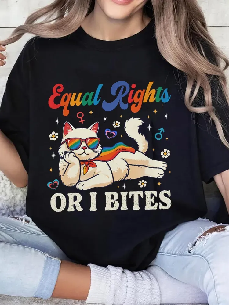 Women'S Equality Right Or I Bites Round-Neck Short Sleeve T-Shirt