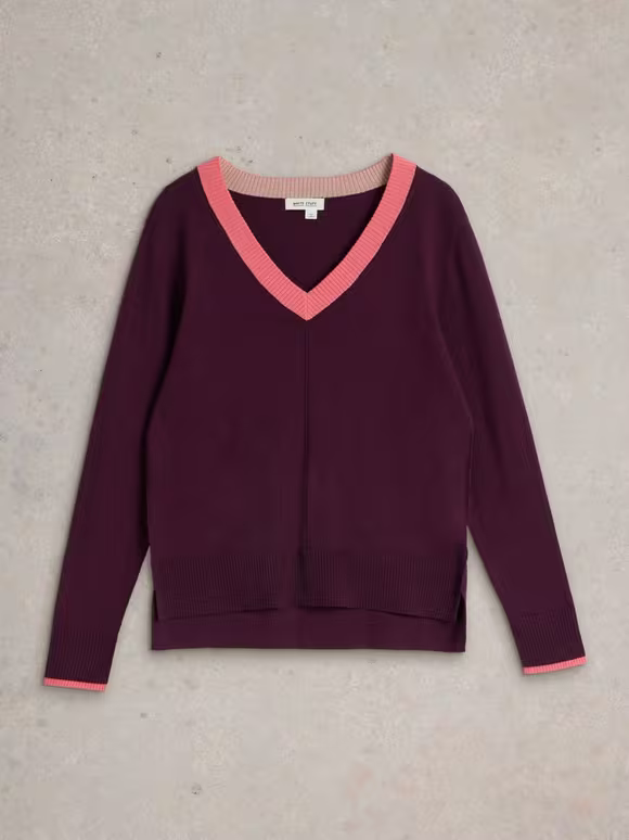 Long Sleeve V-Neck Jumper
