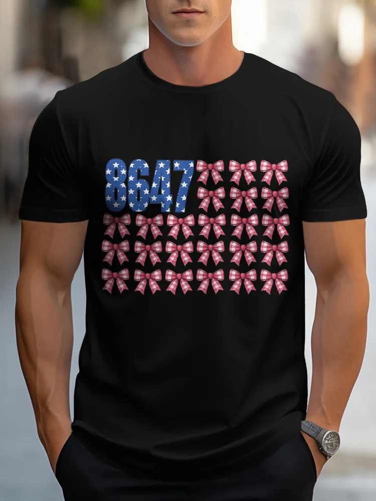 Man'S 8647 Round-Neck Short-Sleeved T-Shirt