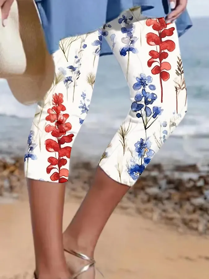 Woman'S Floral Branch Printing Leggings