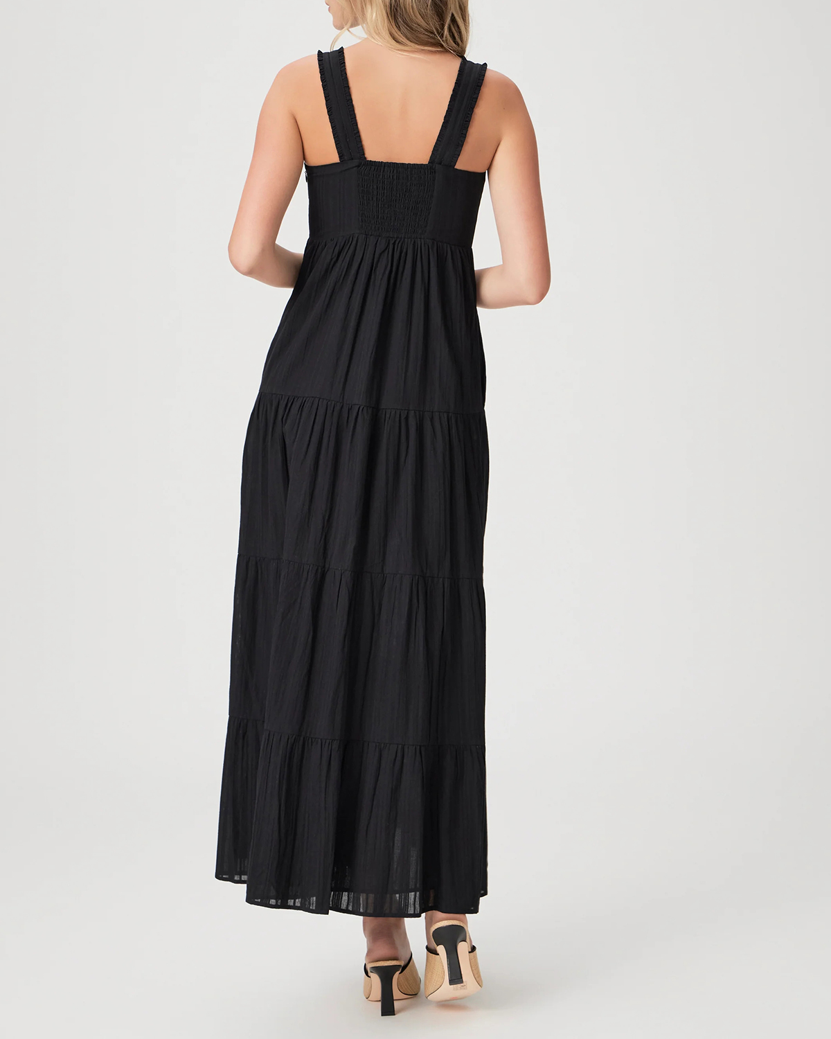 Black Tiered Skirt Maxi Dress
