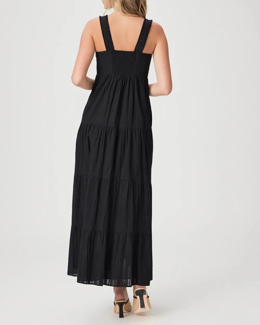 Black Tiered Skirt Maxi Dress