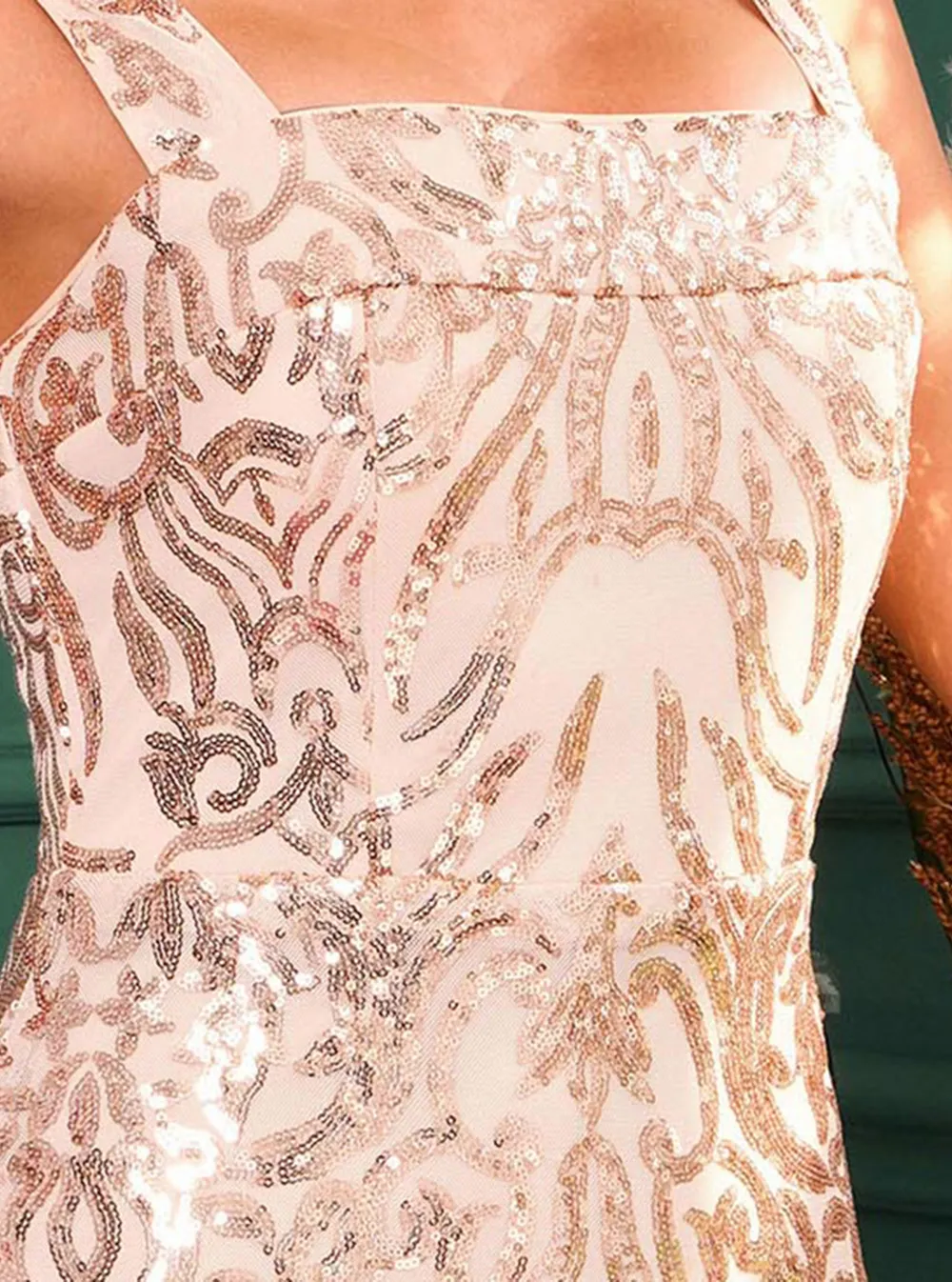 Square Neck Split Cocktail Dress