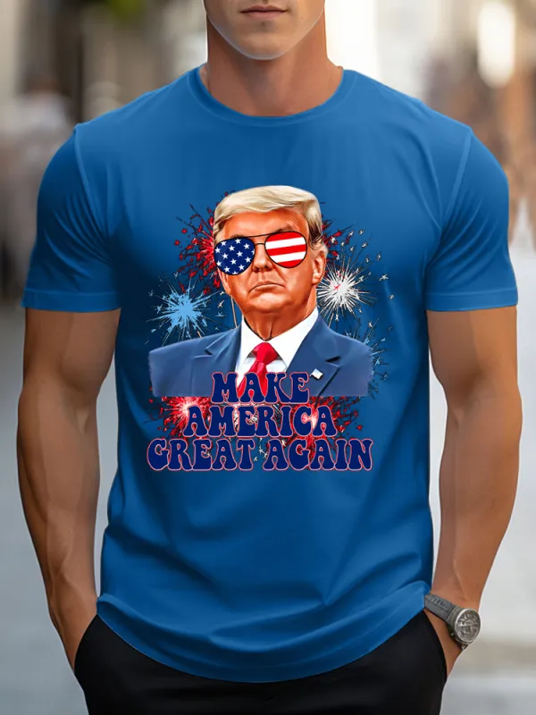 Men's Make America Great Again Round-Neck Short-Sleeved T-Shirt