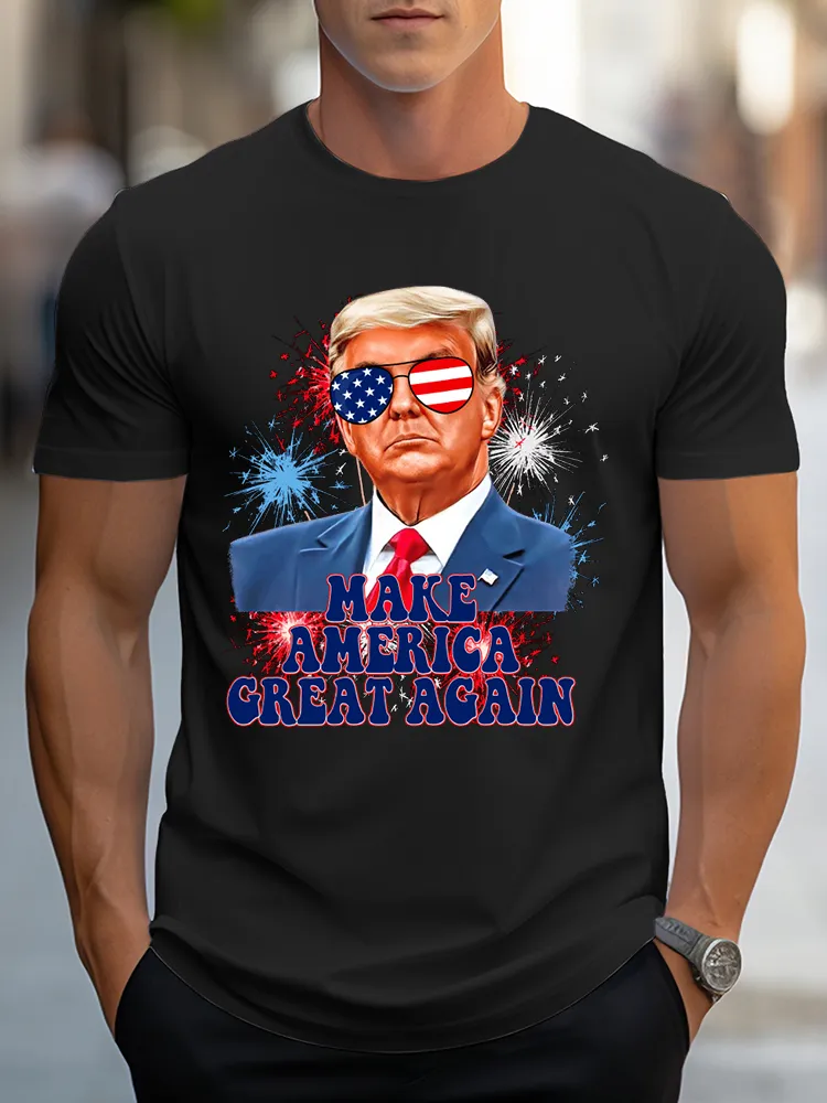 Men's Make America Great Again Round-Neck Short-Sleeved T-Shirt