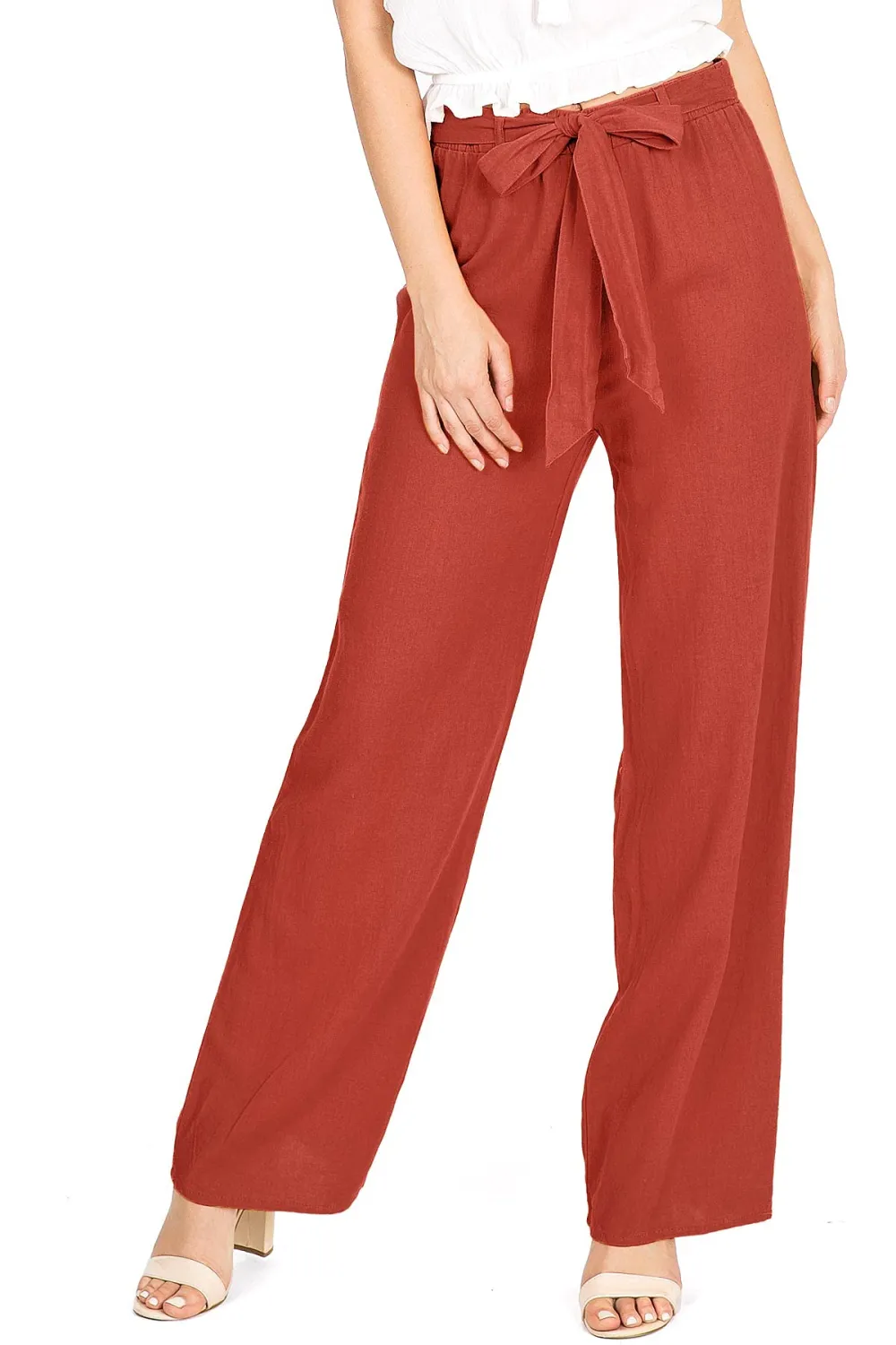 Mustard Yellow Linen Tie - Waist Pants
