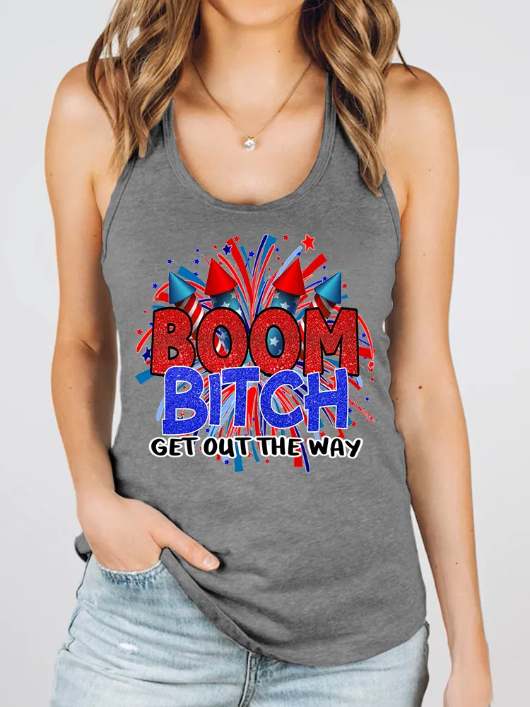 Women'S Boom Bitch Get Out The Way Round-Necked Sleeveless Vest