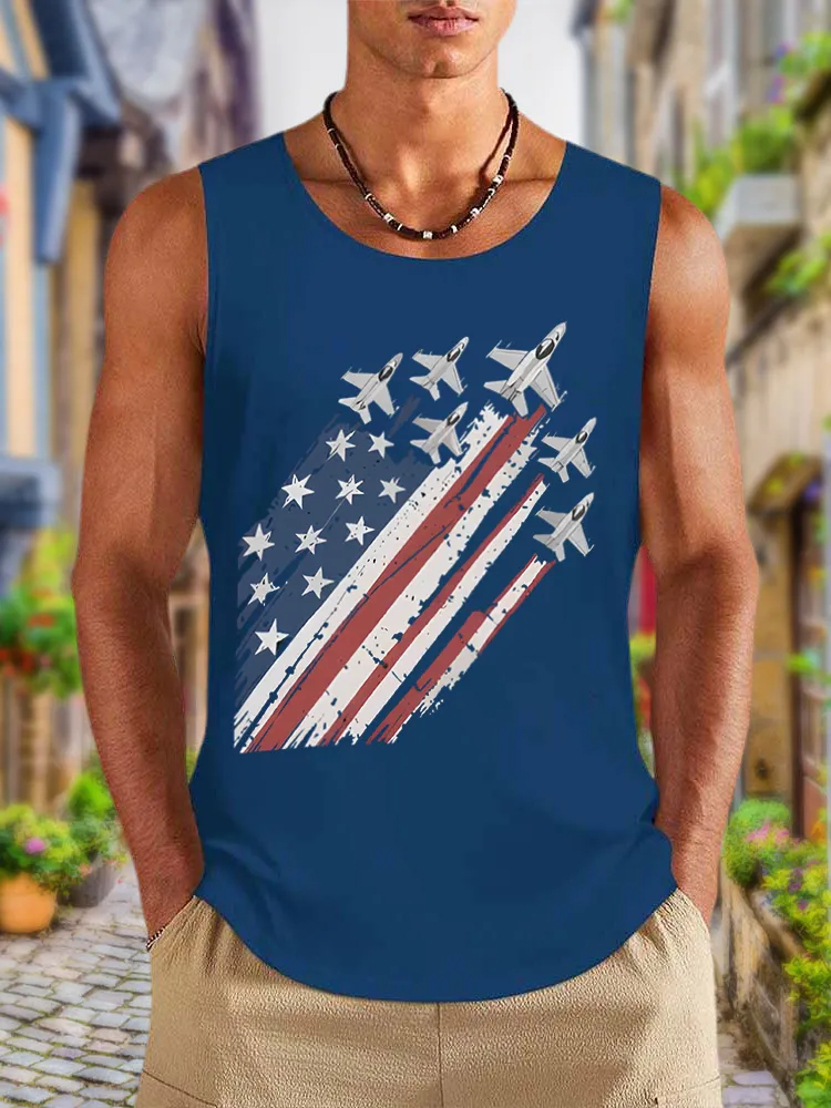 Men'S Independence Day Round-Necked Sleeveless Vest