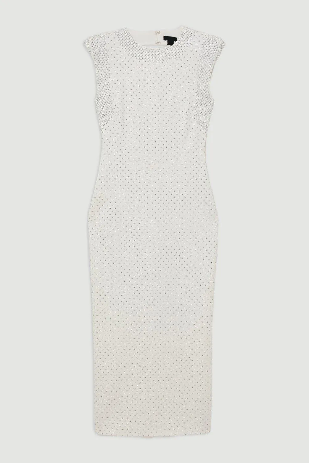Studded High Neck Jersey Maxi Dress