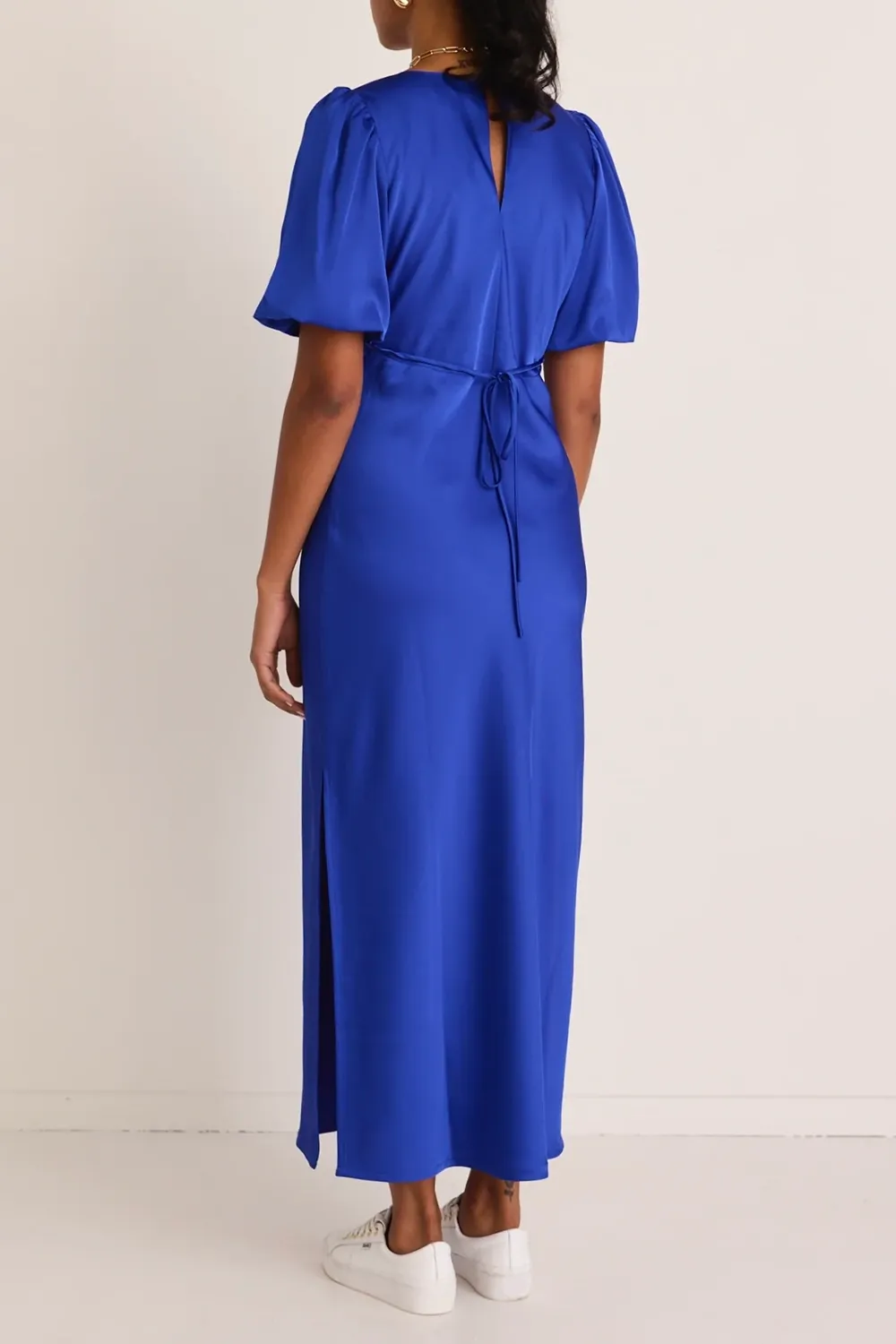 Puff Sleeve Bias Maxi Dress