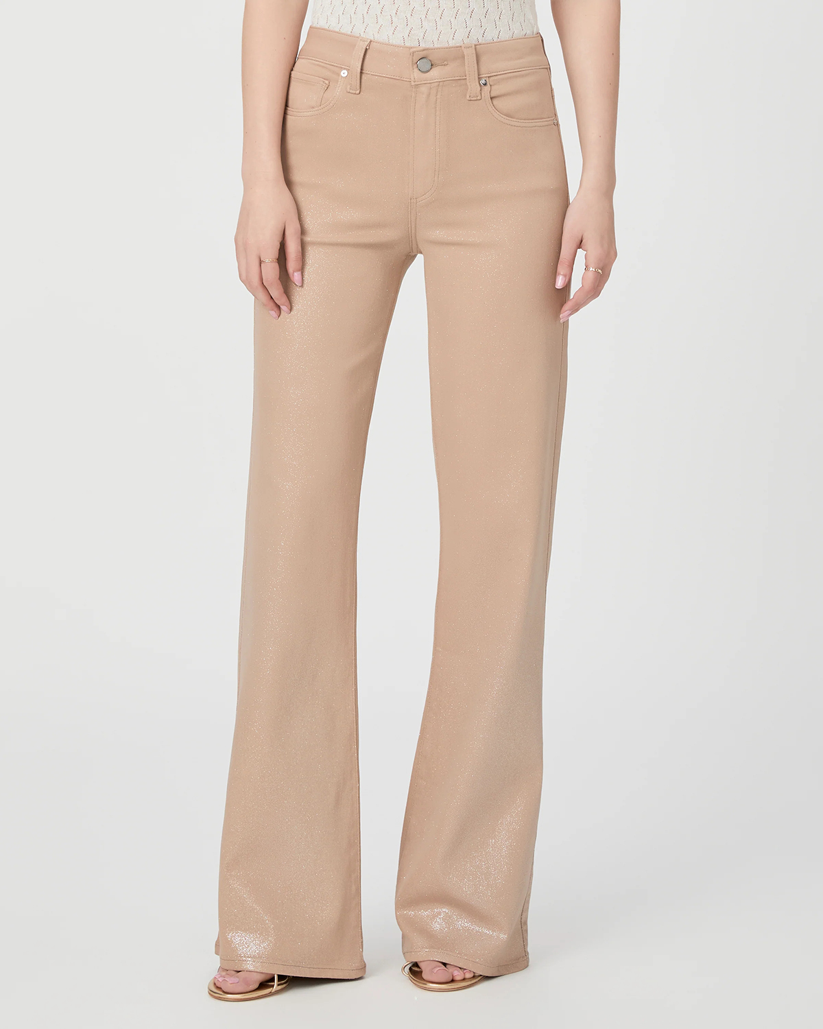 Beige Wide Leg Jeans
