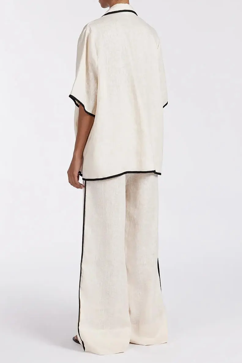 VON CREAM LINEN PANT