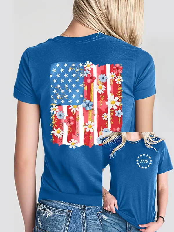Woman'S 1776 Independence Day Print Short-Sleeved T-Shirt