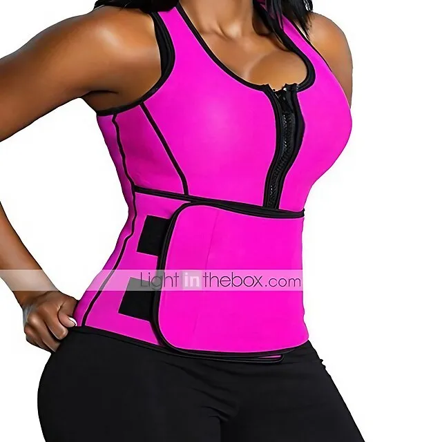 Corset Women's Plus Size Tops Simple Style Sport Classic Tummy Control Push Up Pure Color Zipper Spandex Polyester Running Gym Walking Driving Fall Winter Spring Summer Blue Purple Black