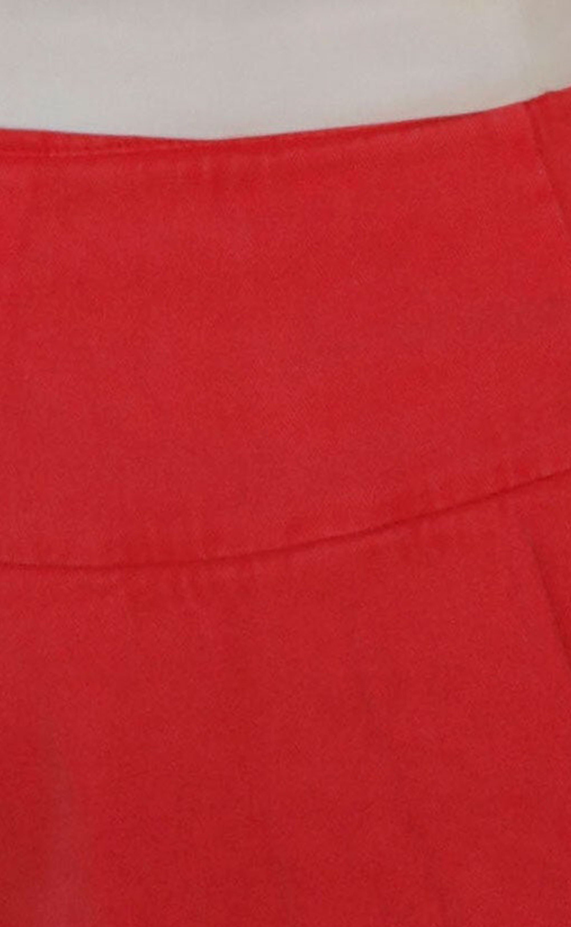 Red Drawstring Mini Skirt
