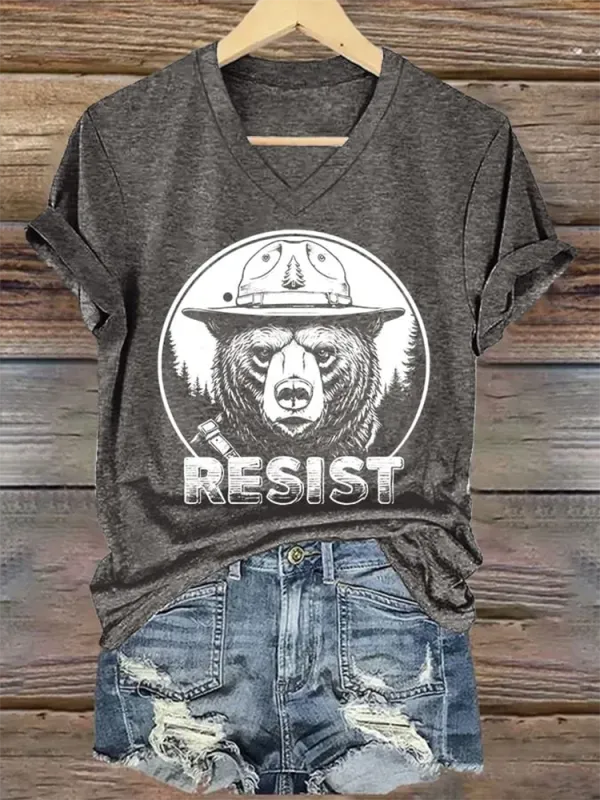 Woman'S Resist V-Neck Short-Sleeve T-Shirt