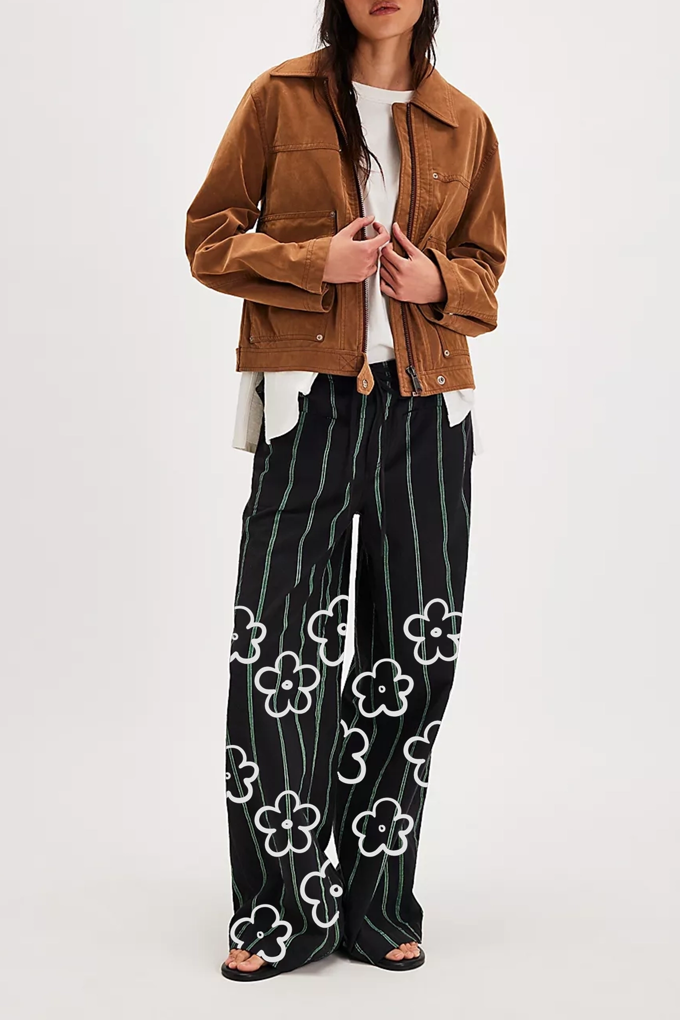 Striped Wide Leg Pants