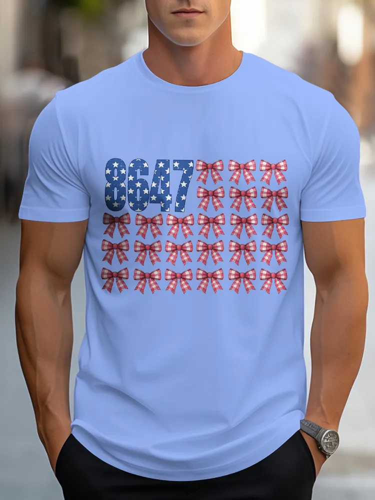 Man'S 8647 Round-Neck Short-Sleeved T-Shirt