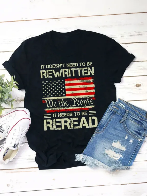 It Doesn'T To Be Rewritten It Needs To Be Reread Teacher T-Shirt