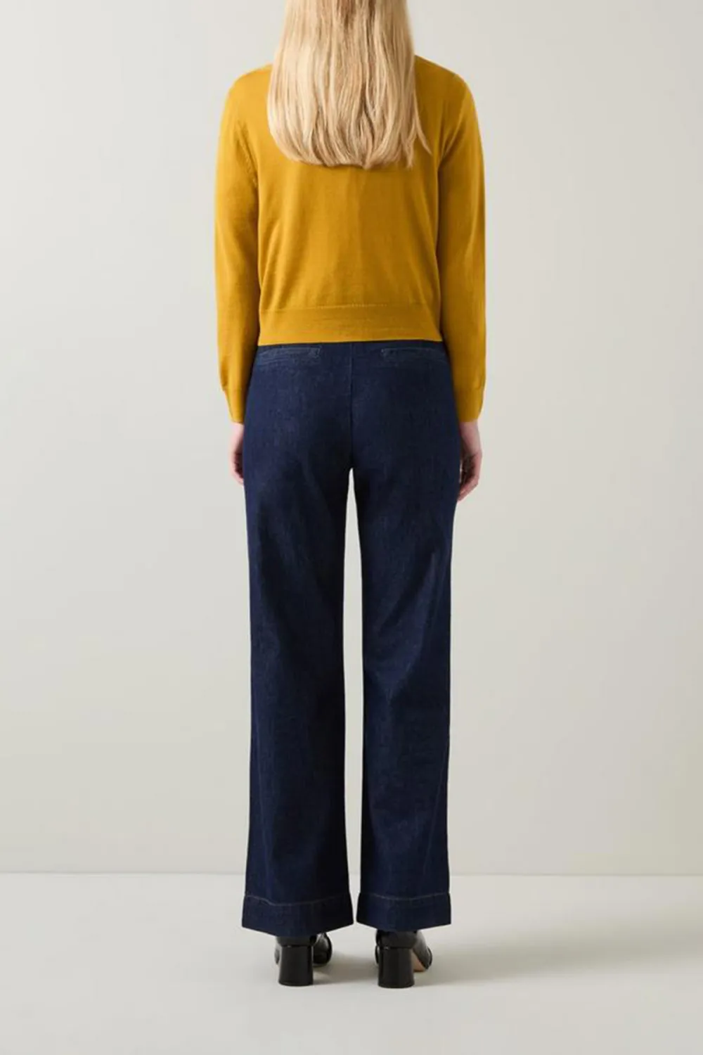 Mustard Yellow Cropped Button Down Knit Cardigan