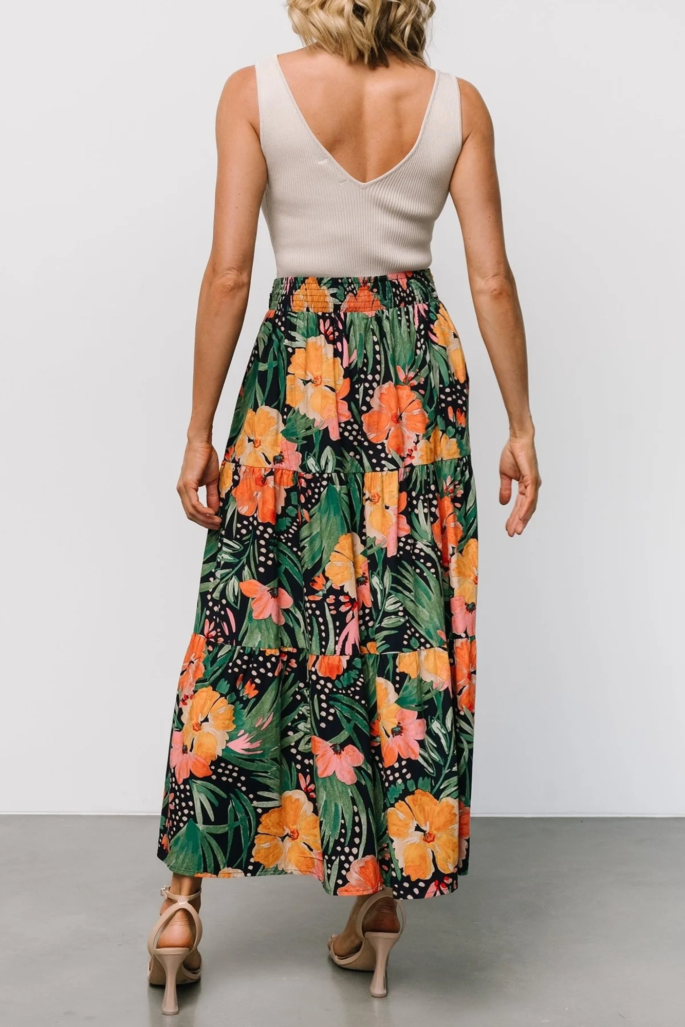 Versatile Holiday Floral Temperament Skirt