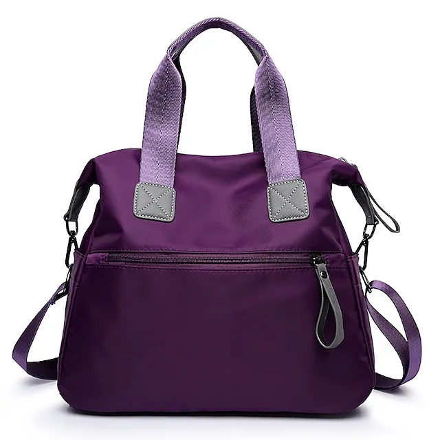 Women's Nylon PU Leather Office & Career Zipper Black Red Blue