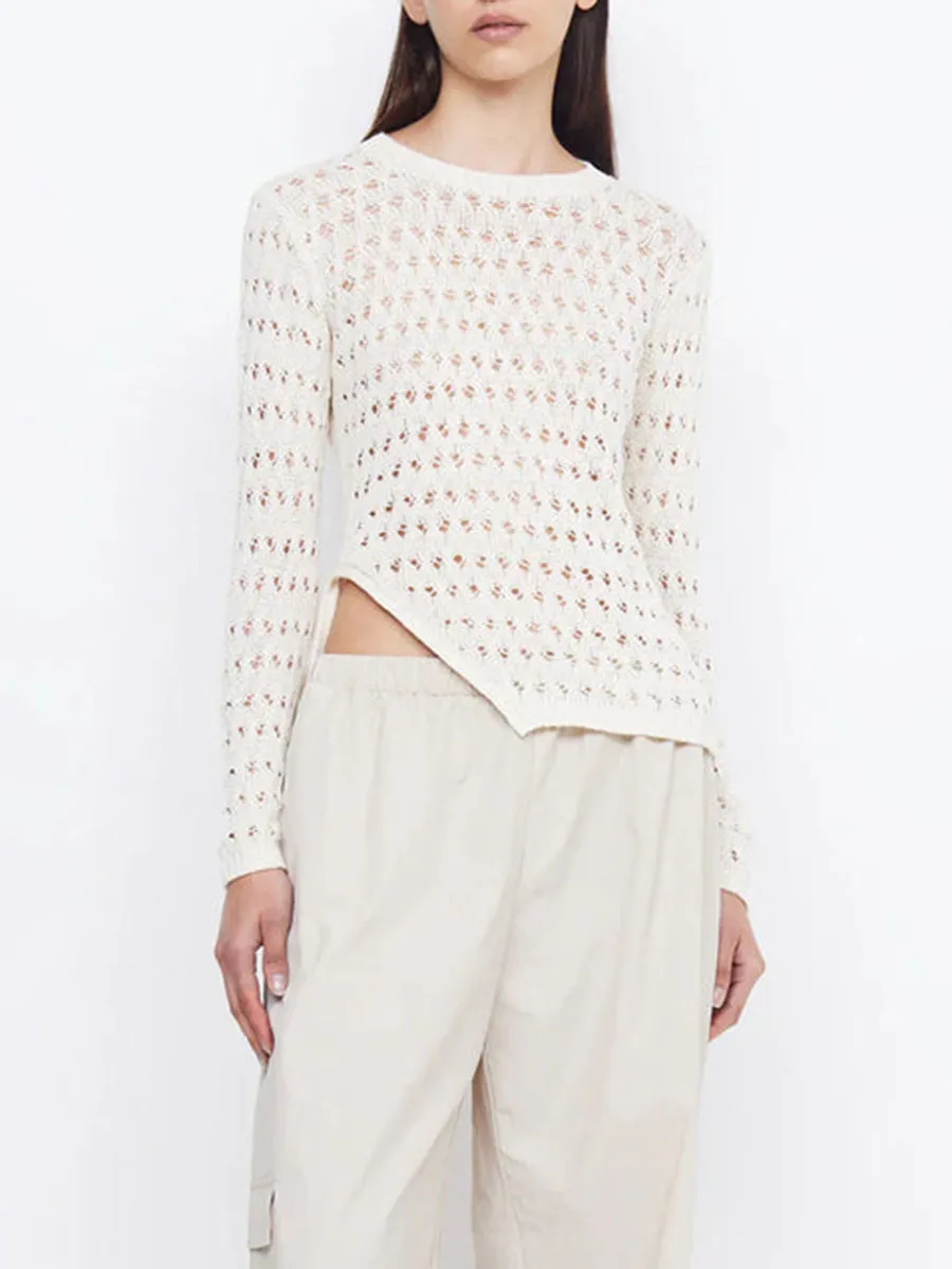 Asymmetric Crochet Knit Top