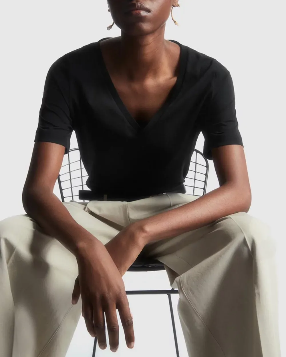 V-neck Cotton T-shirt
