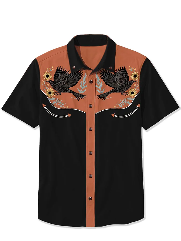 Retro Crow Sunflower Shirt