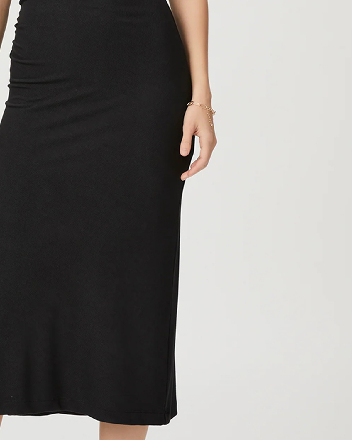 Black Sleeveless Bodycon Midi Dress