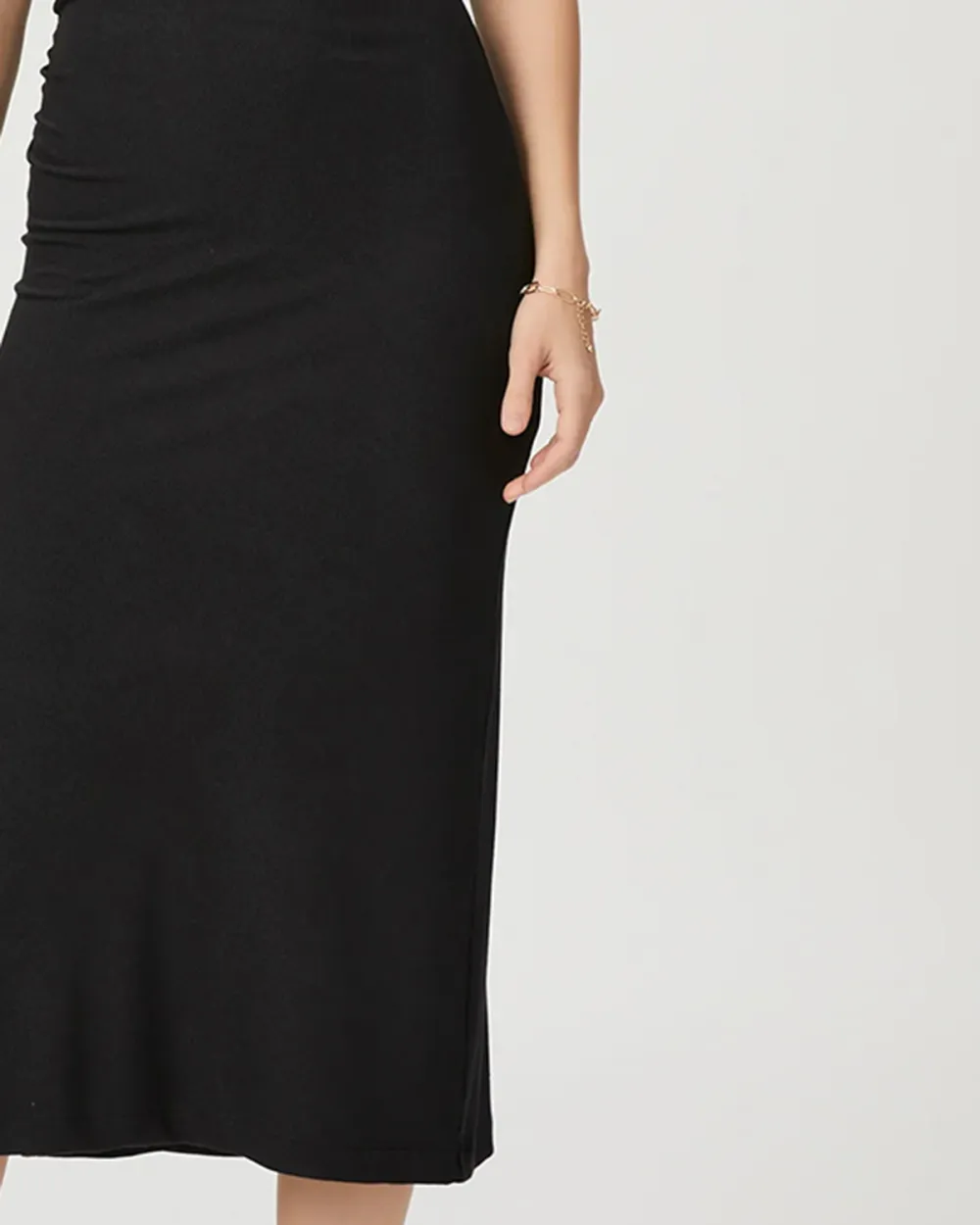 Black Sleeveless Bodycon Midi Dress