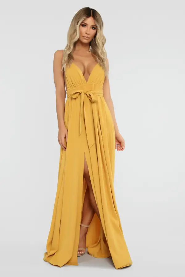 River Flow Maxi Dress - Mustard