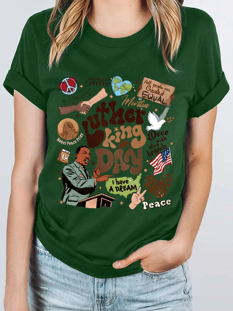 Women'S Round-Neck T-Shirt Luther King Jr. Day