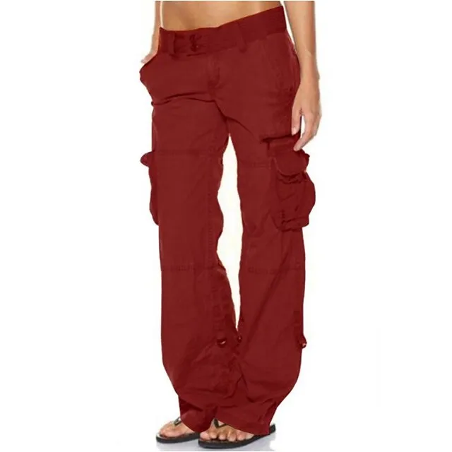 Women's Cargo Pants Tactical Cargo Pants Trousers Full Length Cotton Blend Pocket Baggy Low Waist Chic & Modern Casual / Sporty Sports Weekend Black Pink S M Summer Spring &  Fall
