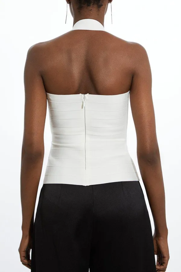 Halter Neck Bandage Crop Top