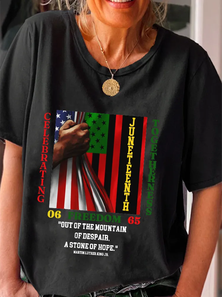 Women'S Celebrating Juneteenth Togetherness Round-Neck Short-Sleeved T-Shirt