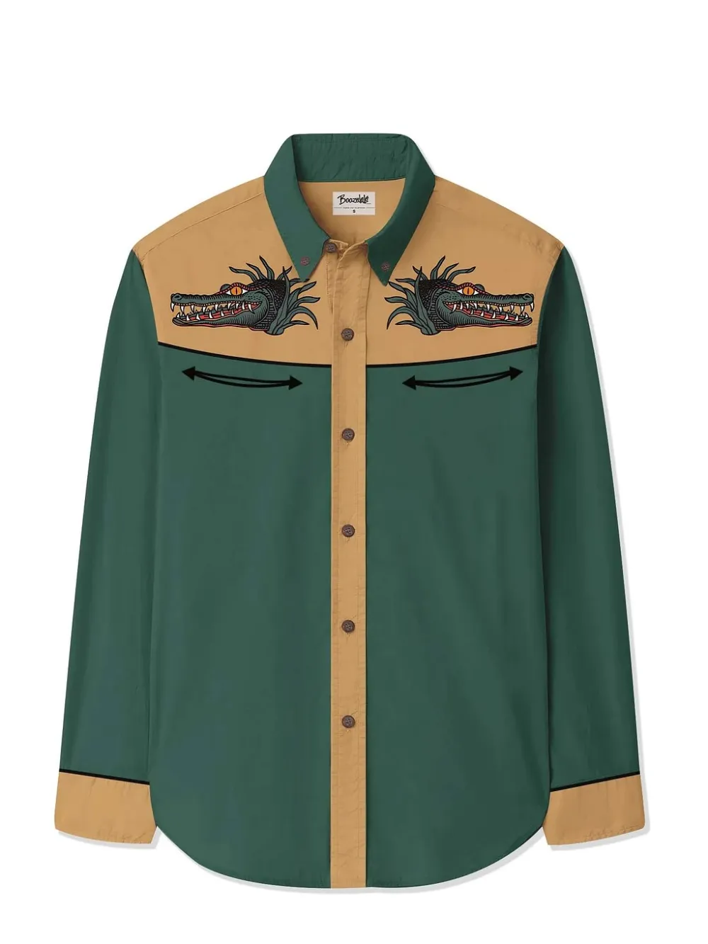 Men's Crocodile On The Grass Long Sleeves Shirt