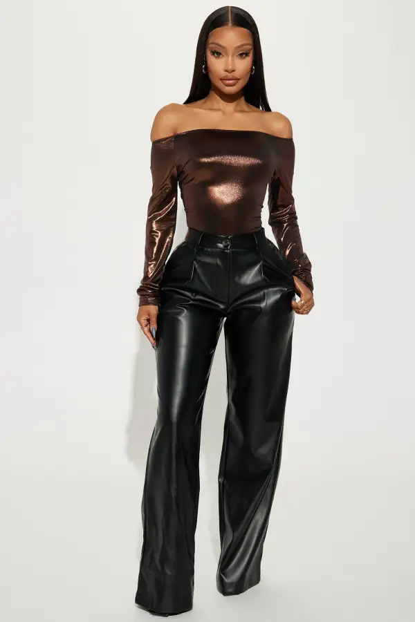 Doing Better Metallic Bodysuit - Rose Gold